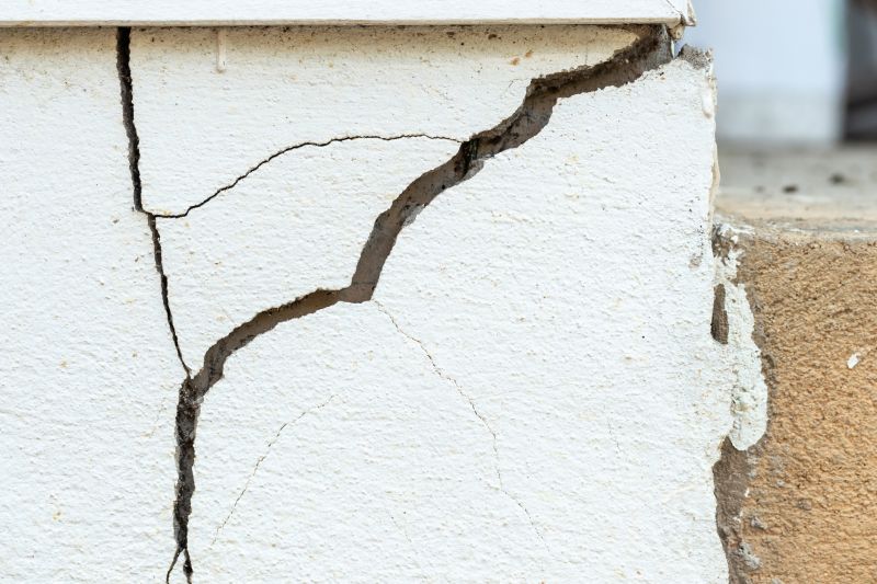 Repaired Foundation with Visible Crack Sealing